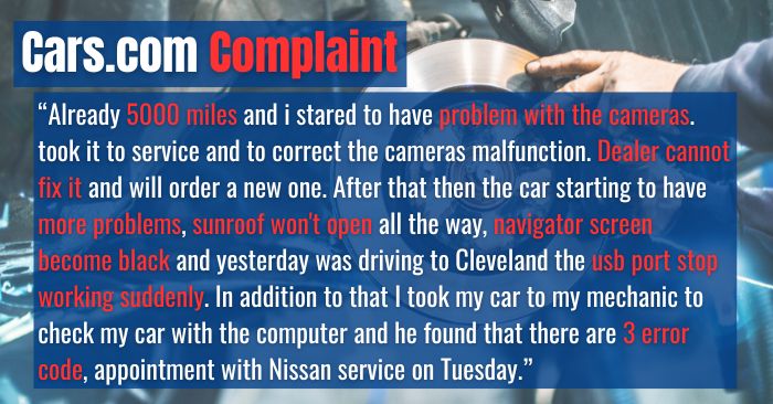 2023 nissan sentra complaints