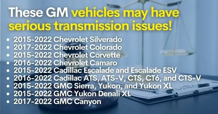 gmc transmission class action lawsuit vehicles