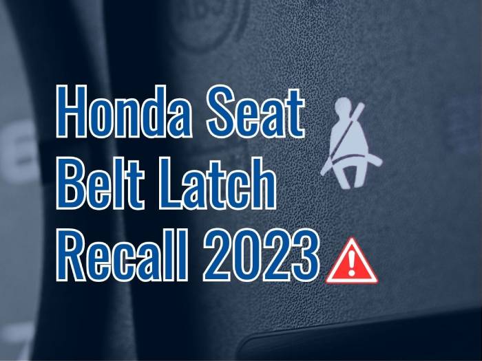 seat belt latch recall honda